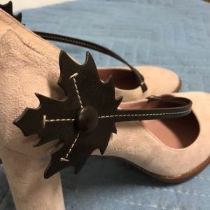 MOSCHINO Pink Suede Mary Jane Heels